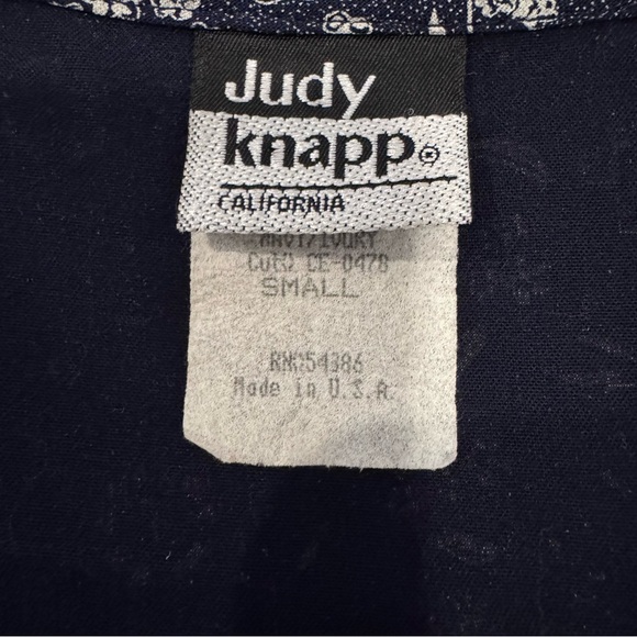 Vintage 90s Judy Knapp Blue & White Floral Button-Up Vest Size Small Cottagecore - Picture 5 of 6